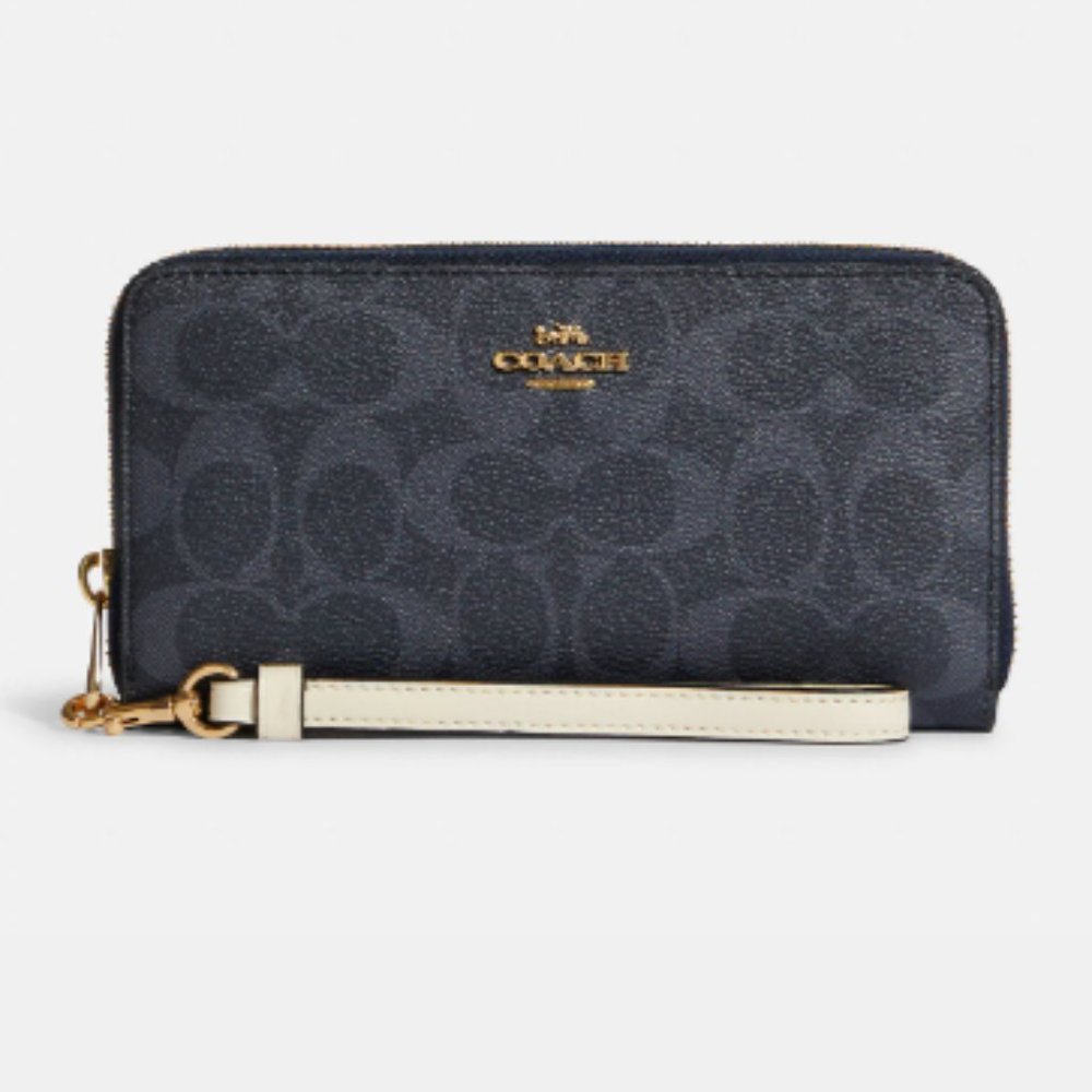 Long Zip Around Wallet In Signature Canvas (BRAND NEW - ORIGINAL PACKAGING)